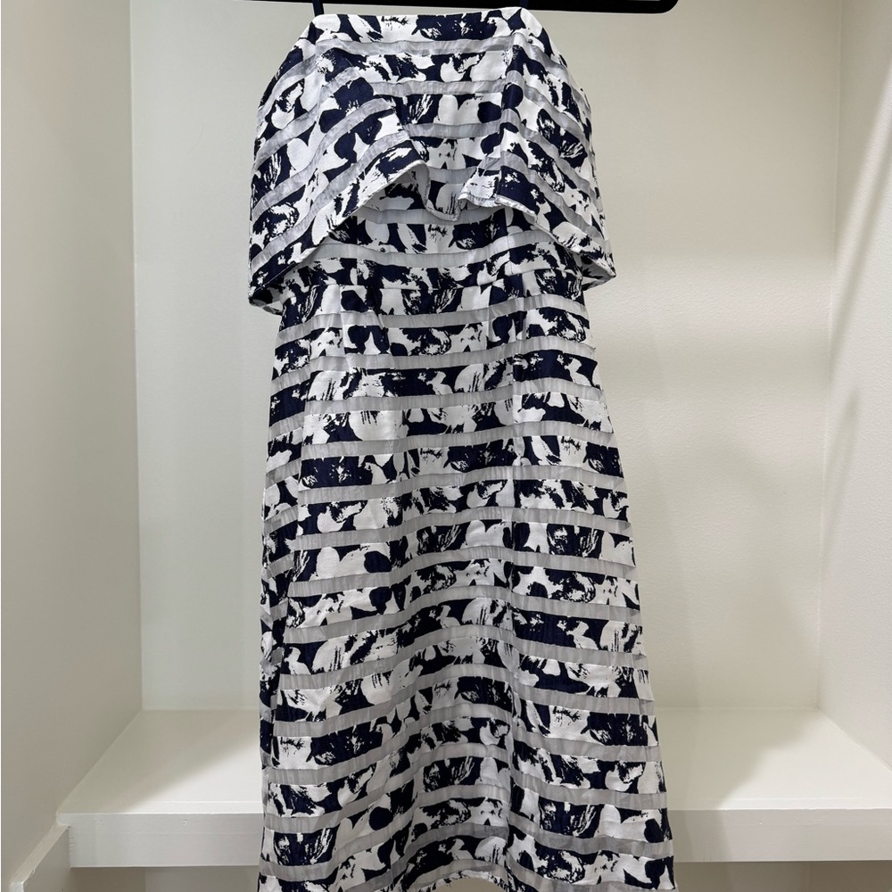 ANTONIO MELANI Navy and White Kids Dress